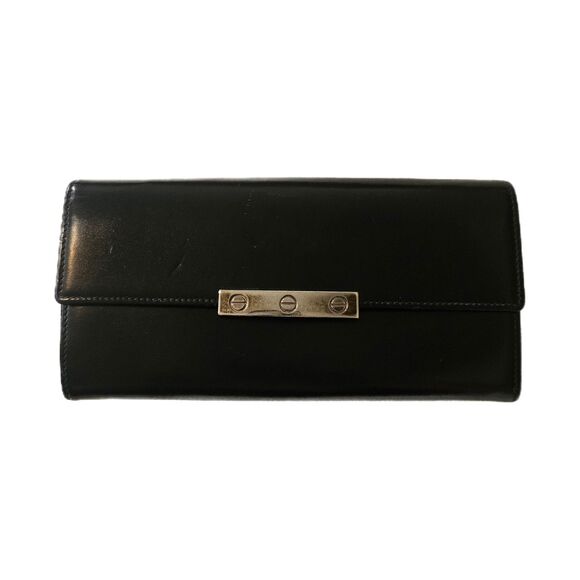 Cartier Black Onyx Leather Love Collection Continental Long Wallet w/ Box & COA - Picture 3 of 12